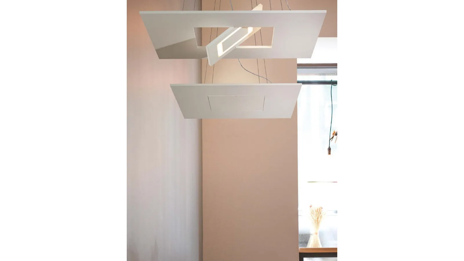 Biquadro aluminum suspension lamp by Cattaneo