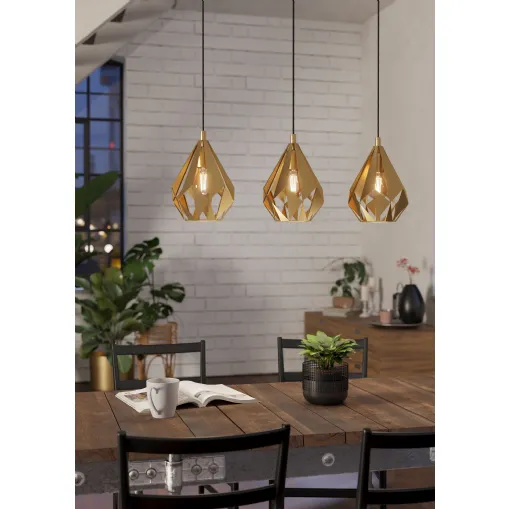 Carlton steel pendant lamp by Eglo