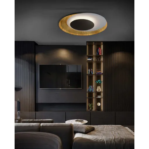 Cleo curved metal ceiling lamp by Cattaneo.