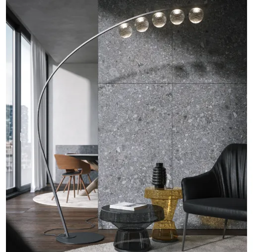 Hyperbola floor lamp in metal and glass by Tonin Casa