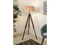 Floor lamp Lantada in wood and fabric by Eglo