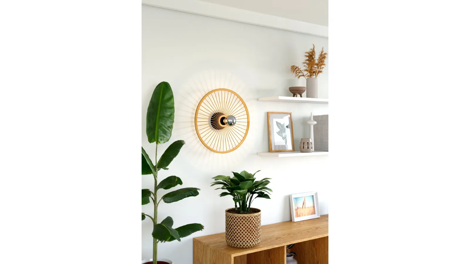 Leominster wooden wall lamp by Eglo