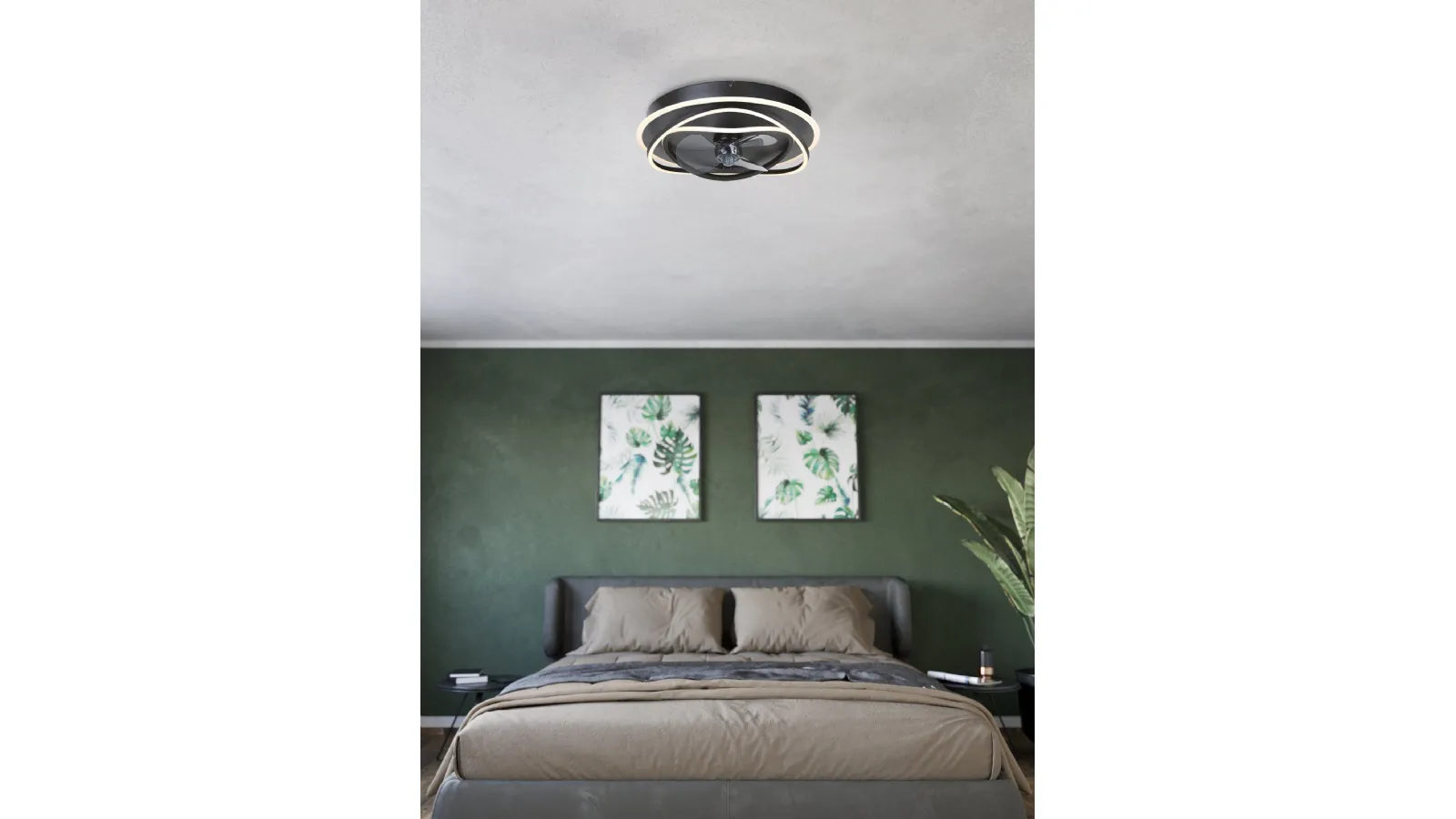 Acrylic ceiling lamp with Namori fan by Eglo.