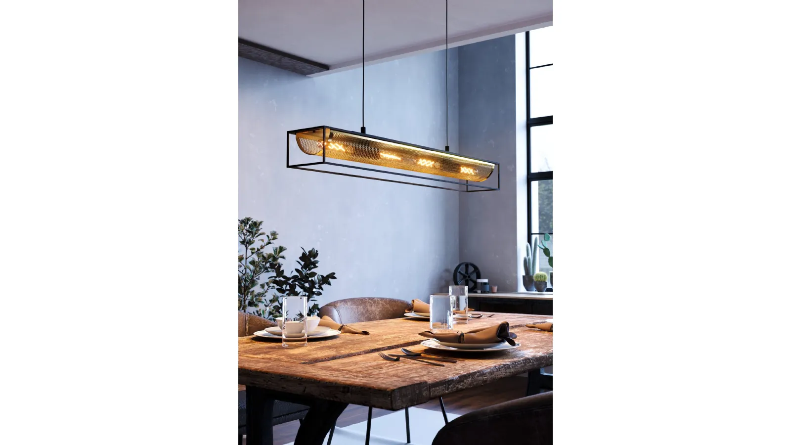 Nohales steel suspension lamp by Eglo.