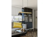 Sherburn suspension lamp in steel and wood by Eglo.