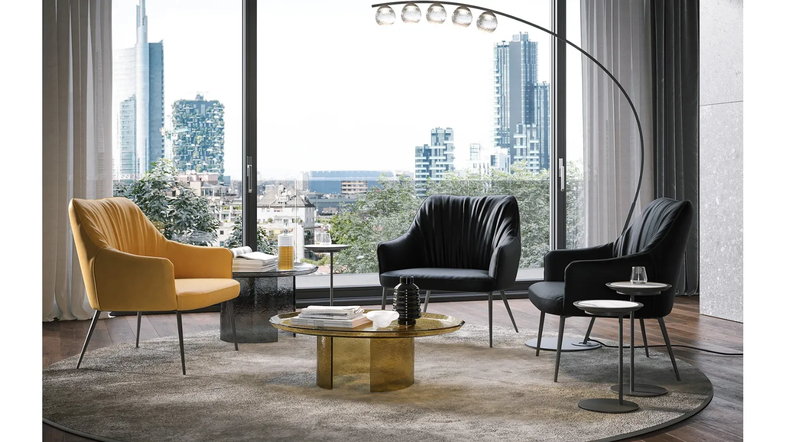 Agata Lounge leather armchair by Tonin Casa