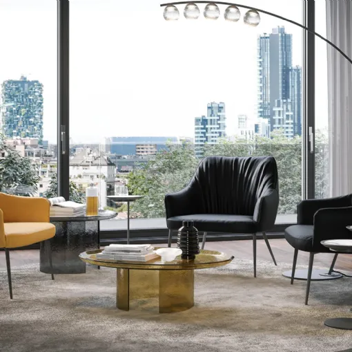 Agata Lounge leather armchair by Tonin Casa