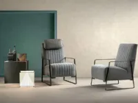 Armchair in fabric and leather Angy by Samoa