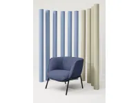 BomBom 4 Legs Armchair upholstered in fabric with steel legs by Infiniti.