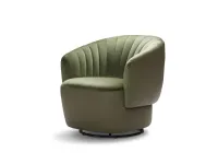 Dotty Base Upholstered Armchair in Leather and Fabric by Nicoletti Home