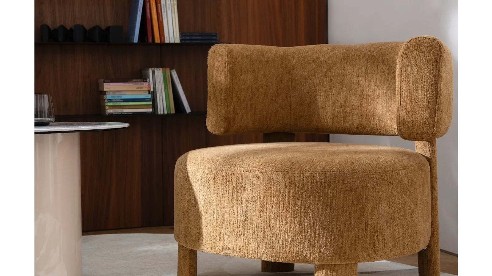 Armchair upholstered in Glen Soft fabric by Calligaris