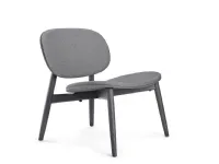 Harmo Relax padded armchair in fabric with solid Ash legs painted in Infinite Black.