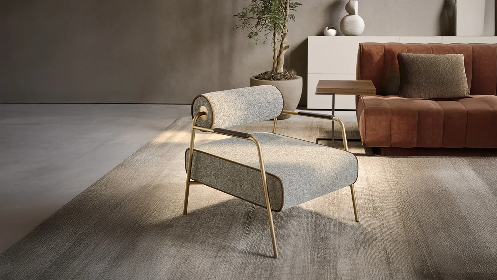 Levante padded fabric armchair by Pianca.