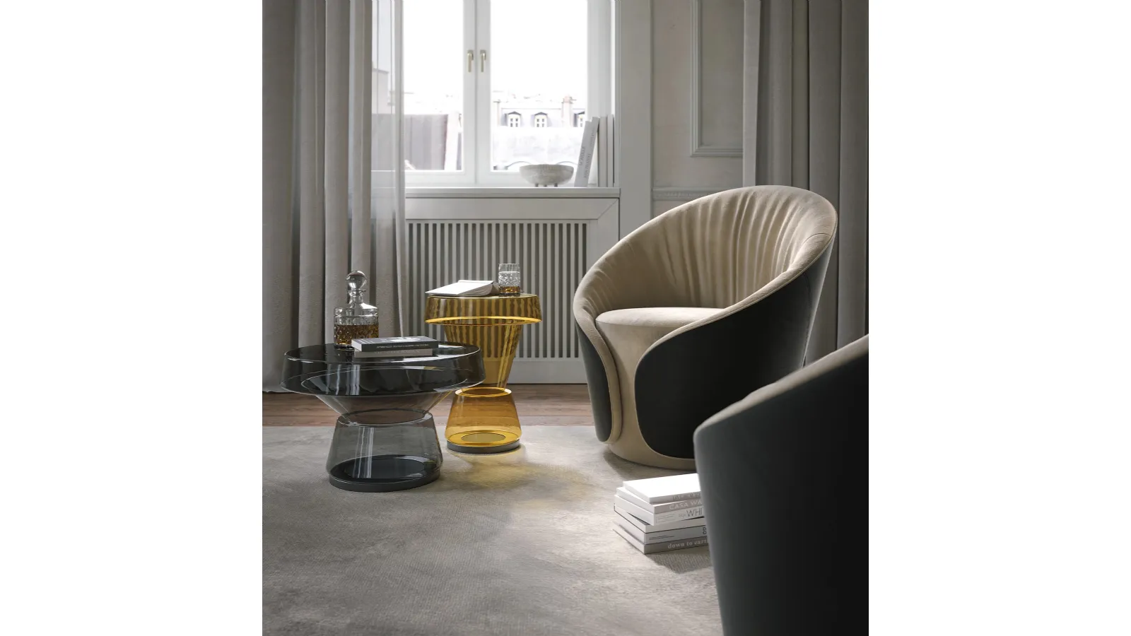 Mama armchair in fabric and leather by Tonin Casa.