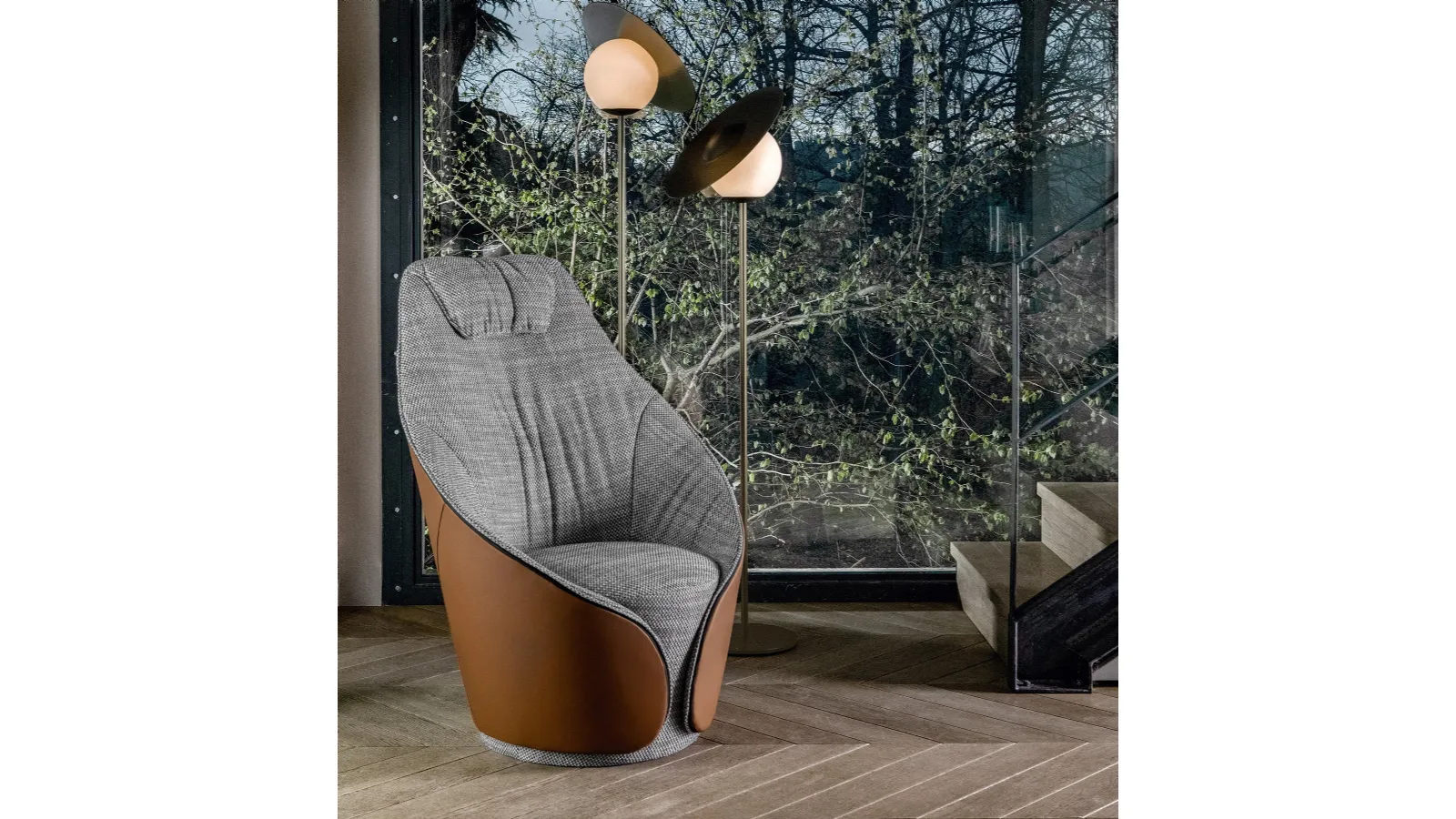 Mama armchair in fabric and leather by Tonin Casa.