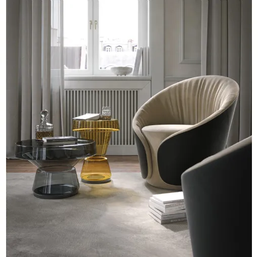 Mama armchair in fabric and leather by Tonin Casa.