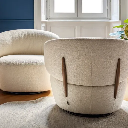 Mara armchair in upholstered fabric by Calligaris.