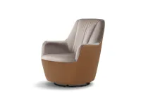 Octavia armchair by Nicoletti Home, featuring a combination of leather and fabric upholstery.