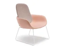 Peb Sled armchair in fabric with steel sled base by Infiniti.