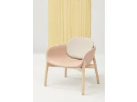 Peb Wooden Leg armchair in padded fabric with Natural Ash legs by Infiniti.