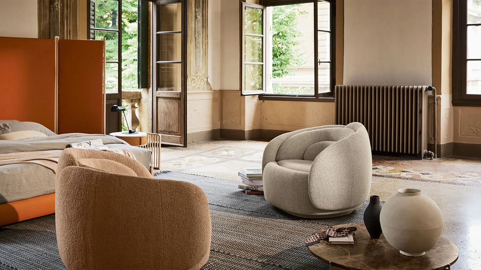 Peony padded fabric armchair by Pianca