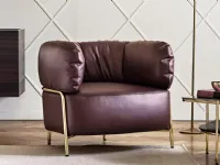 Leather armchair Quadrotta by Calligaris