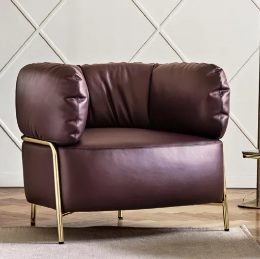 Leather armchair Quadrotta by Calligaris