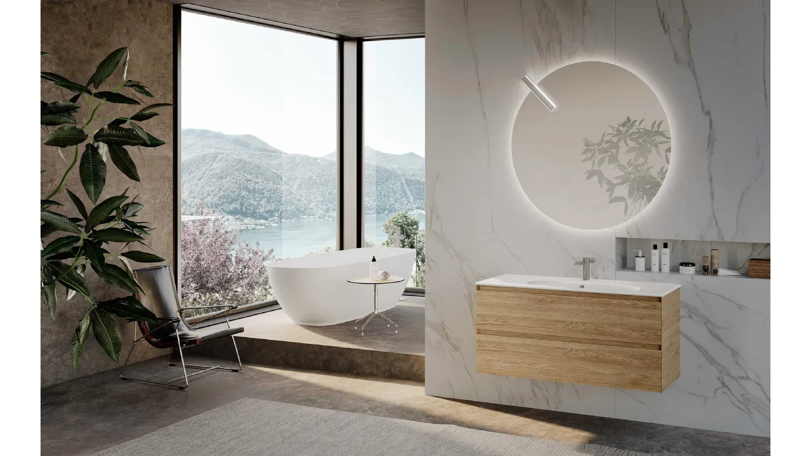 Wall-mounted bathroom vanity Block System Picasso C25 by Baxar.