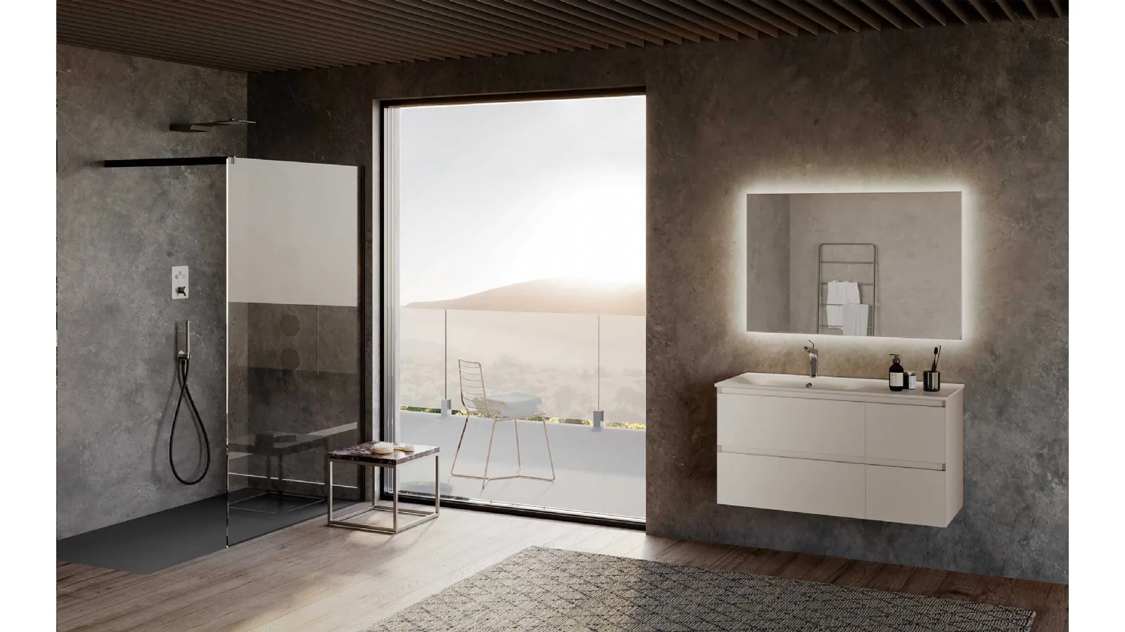 Suspended Bathroom Cabinet Block System Picasso C30 by Baxar