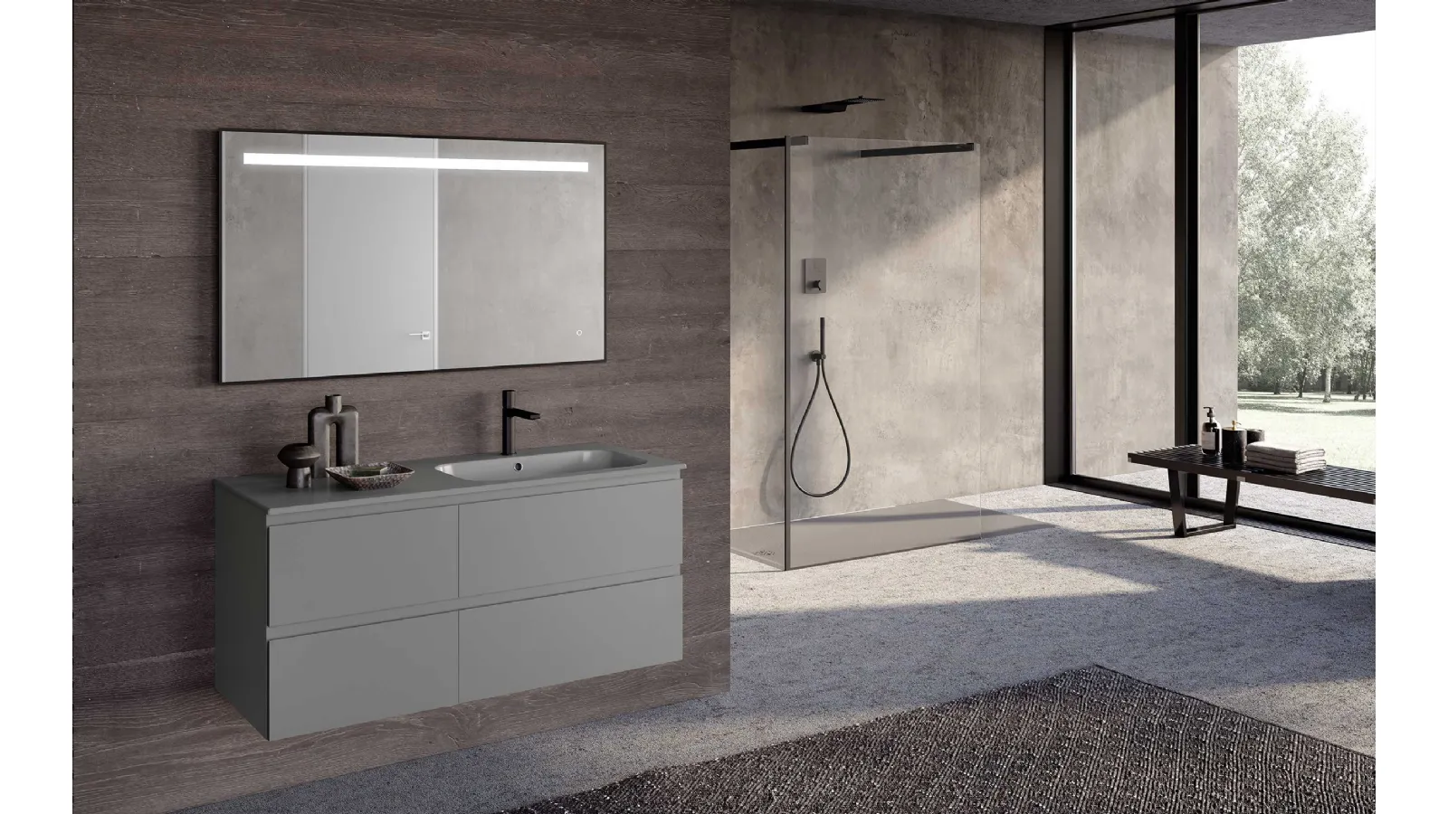 Suspended Bathroom Unit Block System Slim C31 by Baxar.