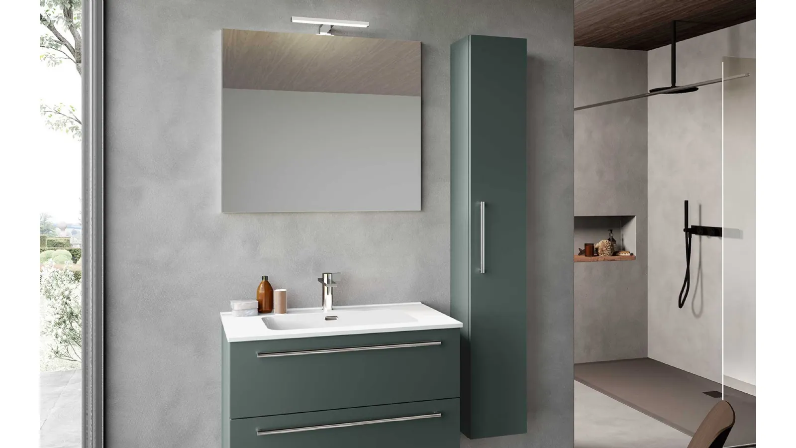 Wall-hung bathroom vanity Block System Slim C41 by Baxar