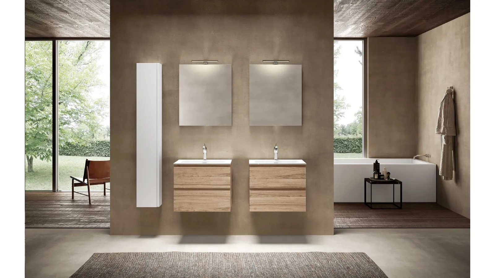 Suspended bathroom unit Block System Syntesi C28 by Baxar