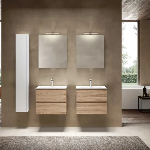 Suspended bathroom unit Block System Syntesi C28 by Baxar