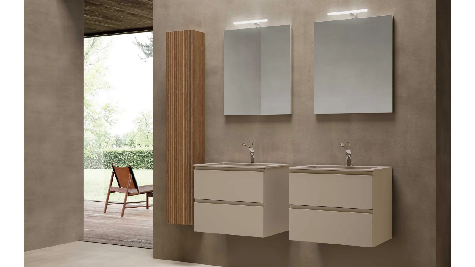 Suspended Bathroom Cabinet Block System Syntesi C29 by Baxar