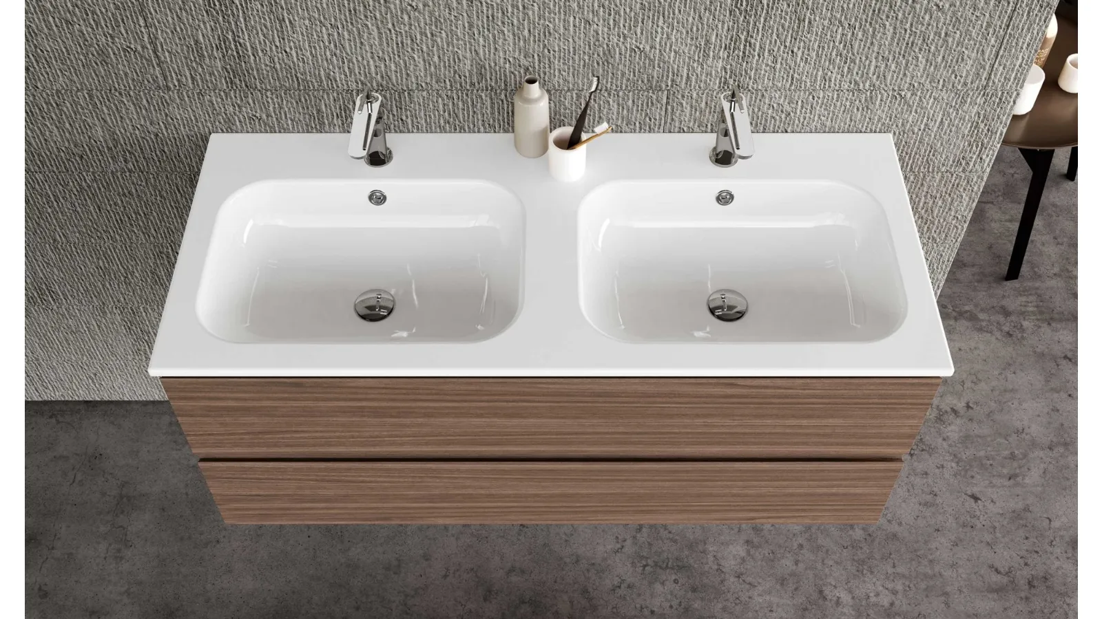 Suspended bathroom cabinet Block System Syntesi C33 by Baxar.
