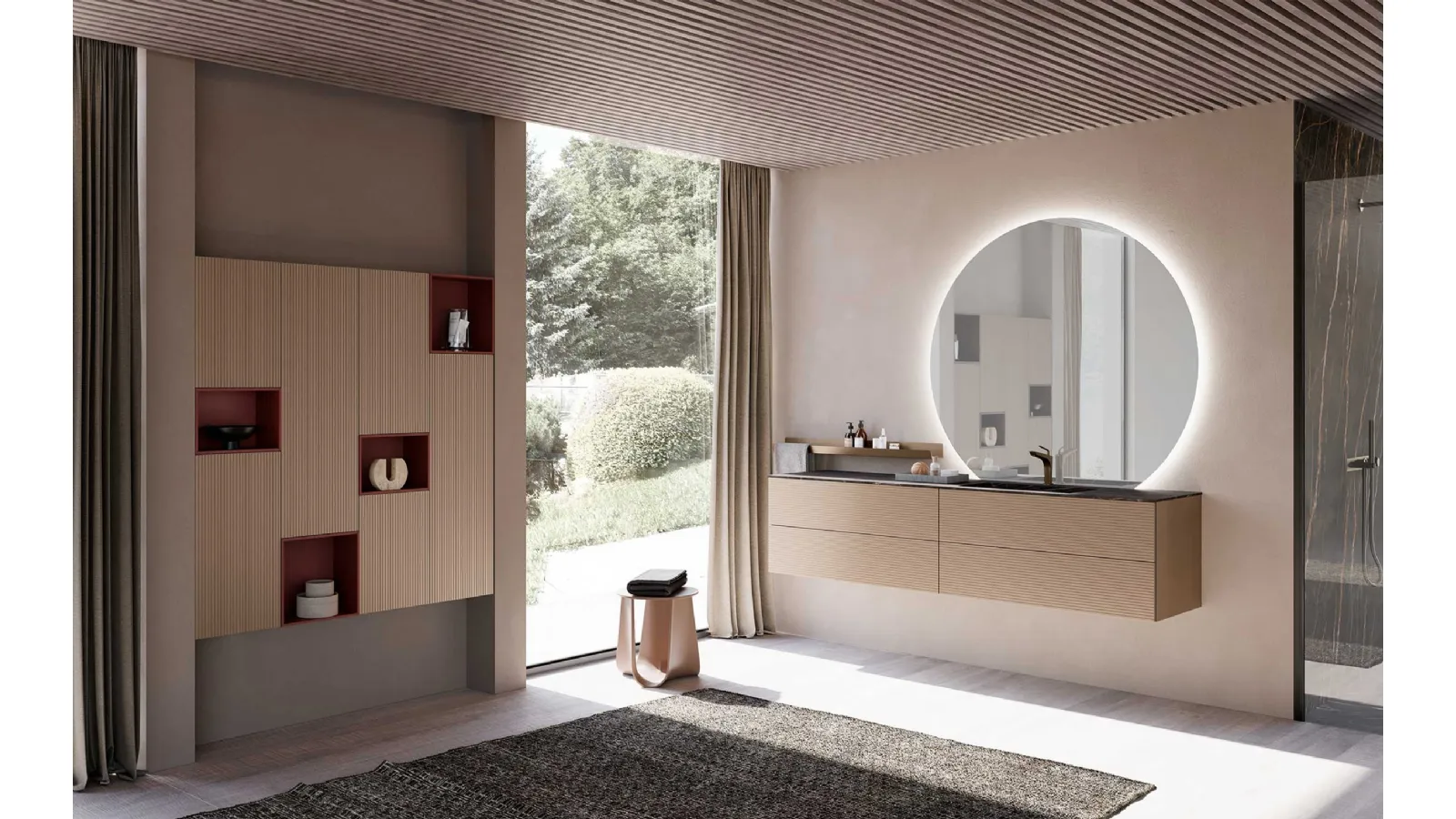 Suspended bathroom cabinet M System 033 by Baxar