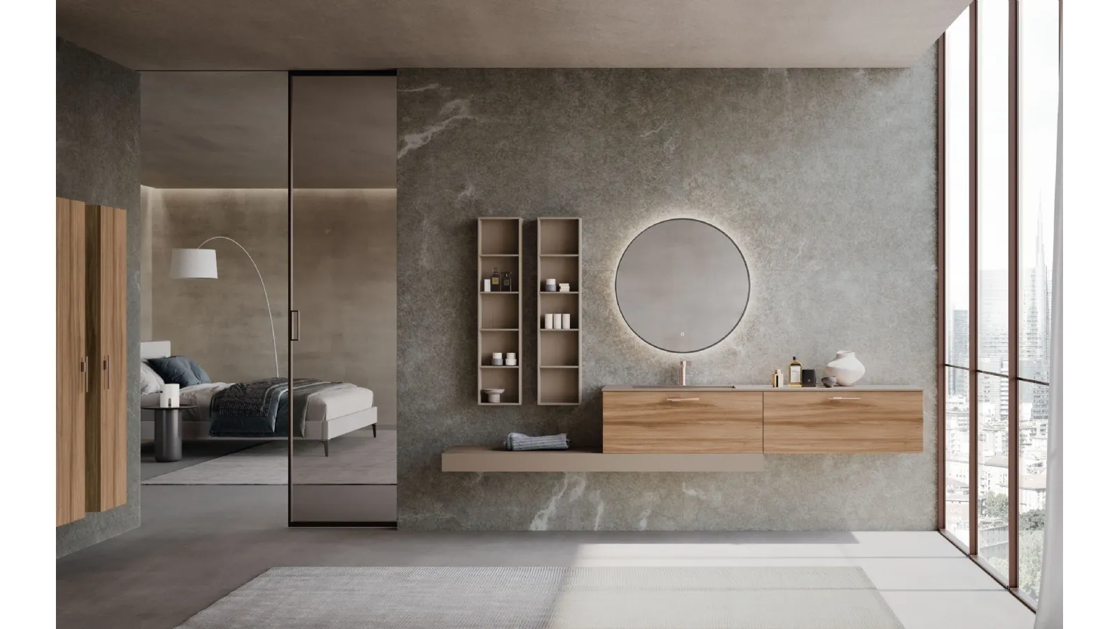 Suspended bathroom cabinet M System 042 by Baxar