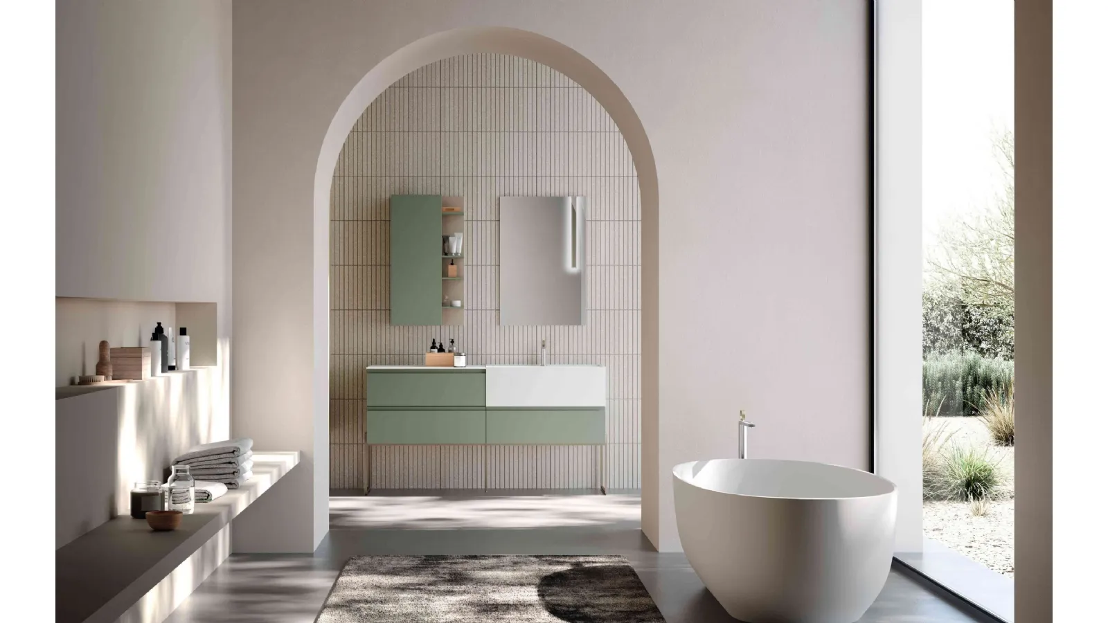 Suspended bathroom cabinet M1 System 143 by Baxar.