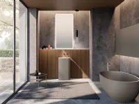 Bathroom Vanity M2 System 232 in Eucalyptus veneered wood and lacquered Baxar sink.