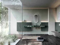 Suspended bathroom cabinet M2 System 242 in lacquered and gres of Baxar.