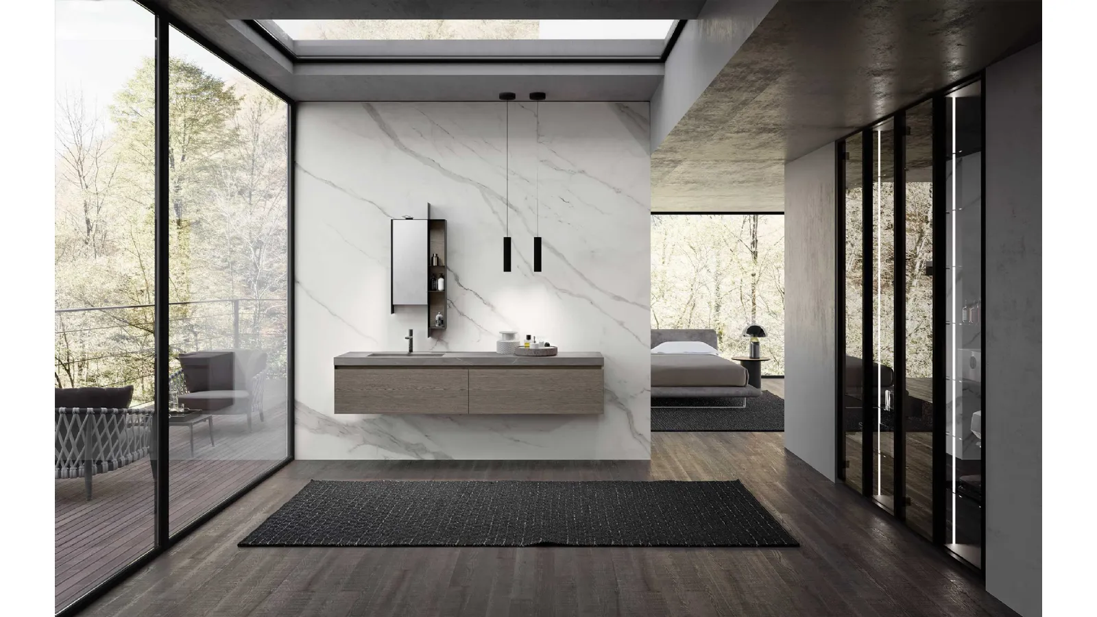 Suspended Bathroom Cabinet M3 System 311 by Baxar.