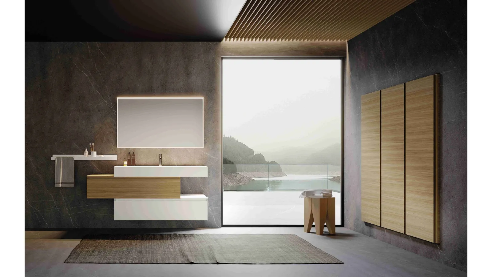 Wall-mounted bathroom vanity unit M3 System 343 by Baxar