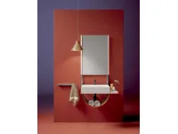 Shaker 02 Bathroom Cabinet with Marble Shelf and Open Compartment in Natural Leather by Ardeco