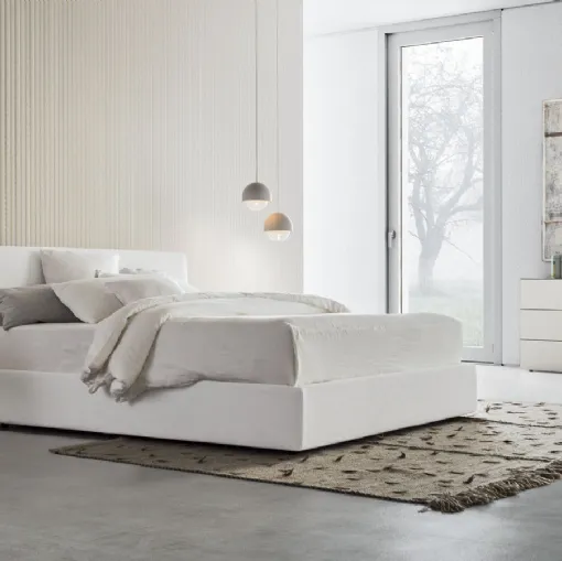 Fabric bed with storage box Beta Up by Pianca