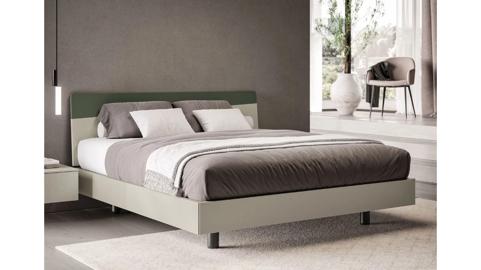 Fred headboard bed by Spagnol Mobili