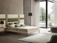 Fabric bed with Ground headboard by Le Comfort