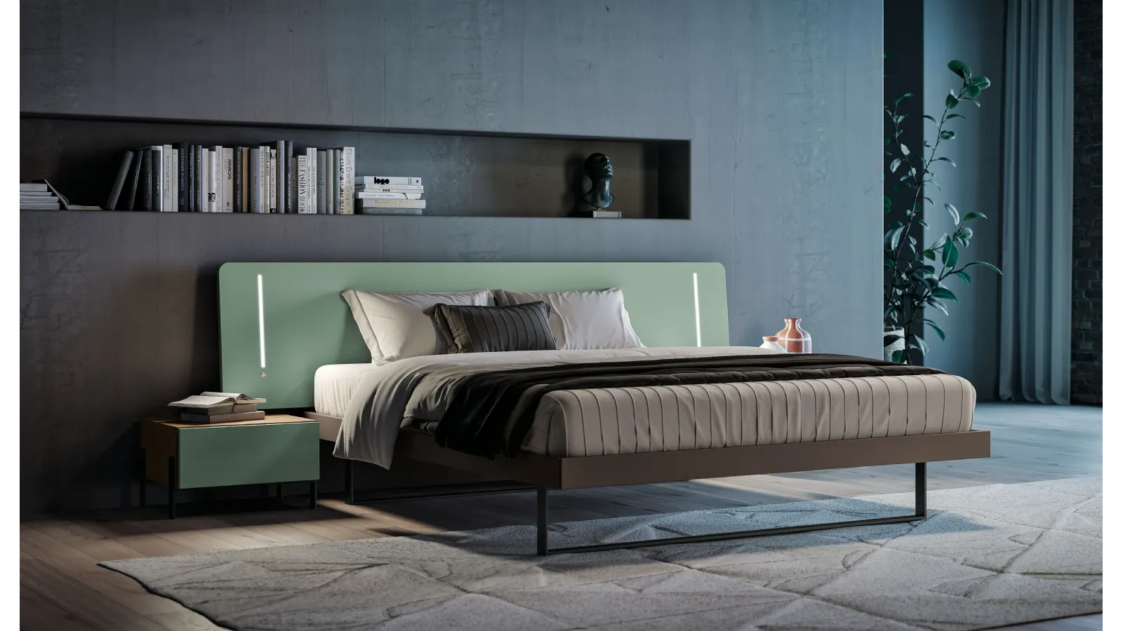 Jerry double bed by Spagnol Mobili.