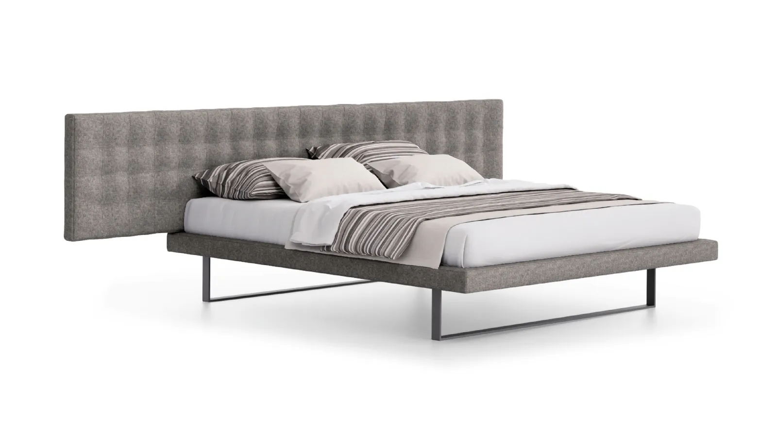 Maya bed with padded headboard by Spagnol Mobili.