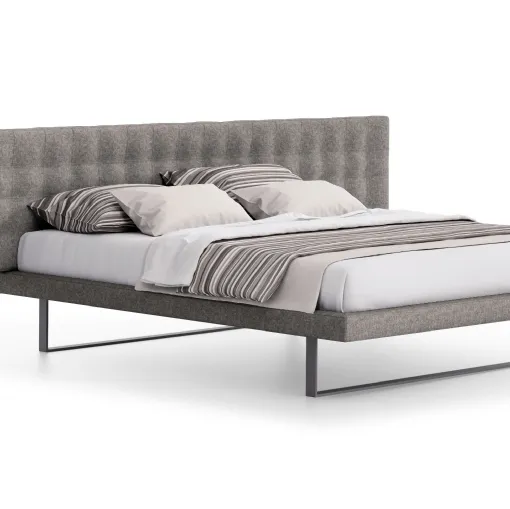 Maya bed with padded headboard by Spagnol Mobili.