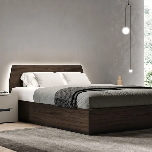 Polar bed with storage box by Spagnol Mobili.